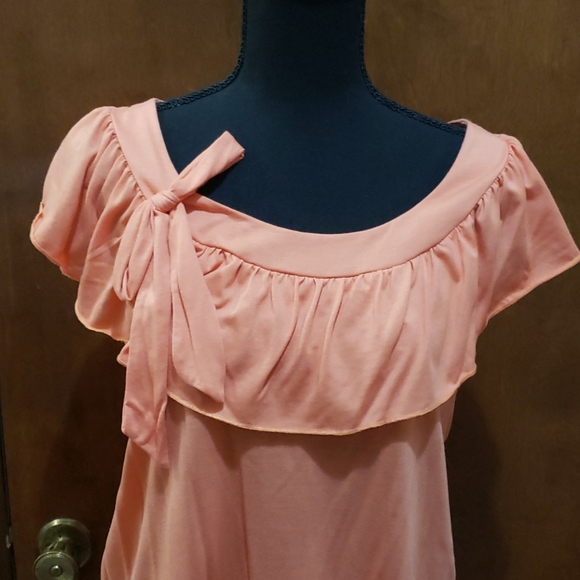 Peach Ruffled shirt by Mark (Avon) XXL EUC - Picture 2 of 9